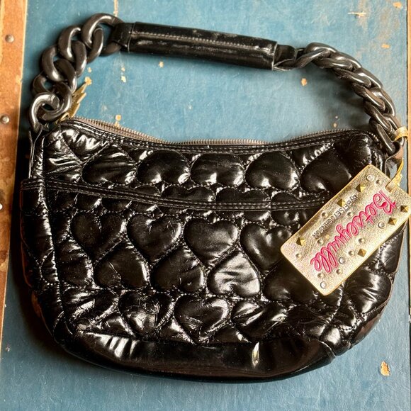Vintage Betsey Johnson  black hearts purse (INTERNATIONAL WOMEN'S PRICE DROP) - Picture 5 of 10
